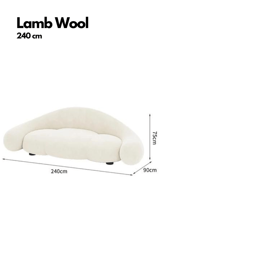 Loopy Curved Sofa with Cushioned Seat – Modern & Cozy Lounge Seating-MinimalisticDecor.com