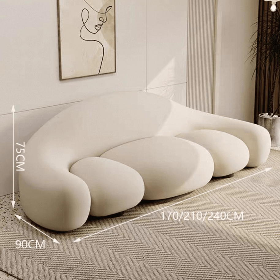 Loopy Curved Sofa with Cushioned Seat – Modern & Cozy Lounge Seating-MinimalisticDecor.com