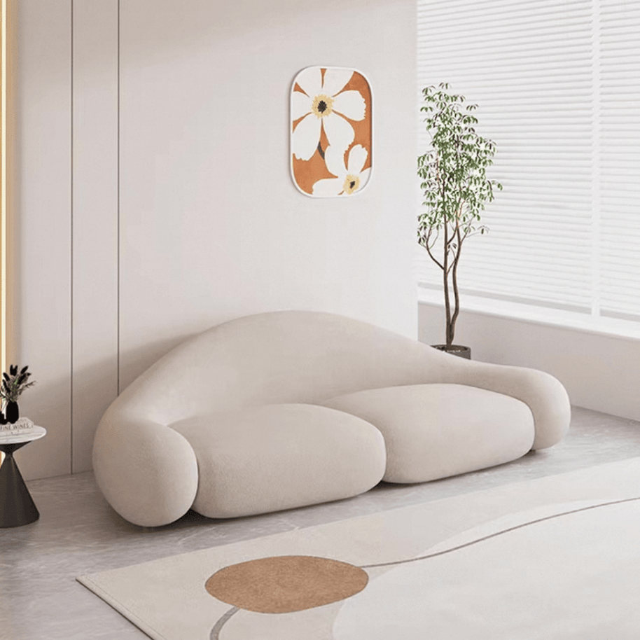 Loopy Curved Sofa with Cushioned Seat – Modern & Cozy Lounge Seating-MinimalisticDecor.com