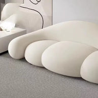 Loopy Curved Sofa with Cushioned Seat – Modern & Cozy Lounge Seating-MinimalisticDecor.com