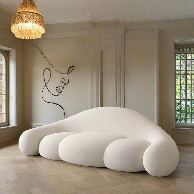 Loopy Curved Sofa with Cushioned Seat – Modern & Cozy Lounge Seating-MinimalisticDecor.com