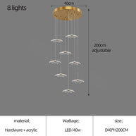Lotus Leaf Staircase Chandelier – Luxury Pendant Light for Grand Staircases-MinimalisticDecor.com