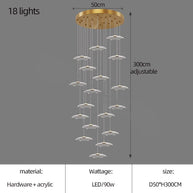 Lotus Leaf Staircase Chandelier – Luxury Pendant Light for Grand Staircases-MinimalisticDecor.com