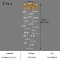 Lotus Leaf Staircase Chandelier – Luxury Pendant Light for Grand Staircases-MinimalisticDecor.com
