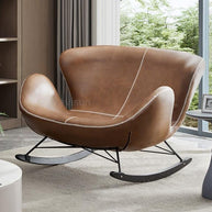 Lounge Rocking Chair - Leather Rocking Chair-MinimalisticDecor.com