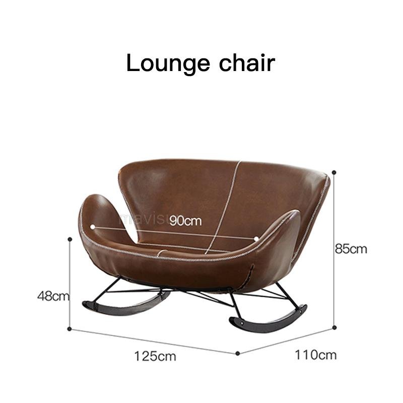 Lounge Rocking Chair - Leather Rocking Chair-MinimalisticDecor.com