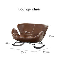 Lounge Rocking Chair - Leather Rocking Chair-MinimalisticDecor.com