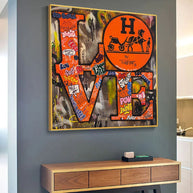 Love Graffiti Orange Hermes Wall Art-MinimalisticDecor.com