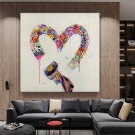Love Heart Graffiti Canvas Wall Art-MinimalisticDecor.com