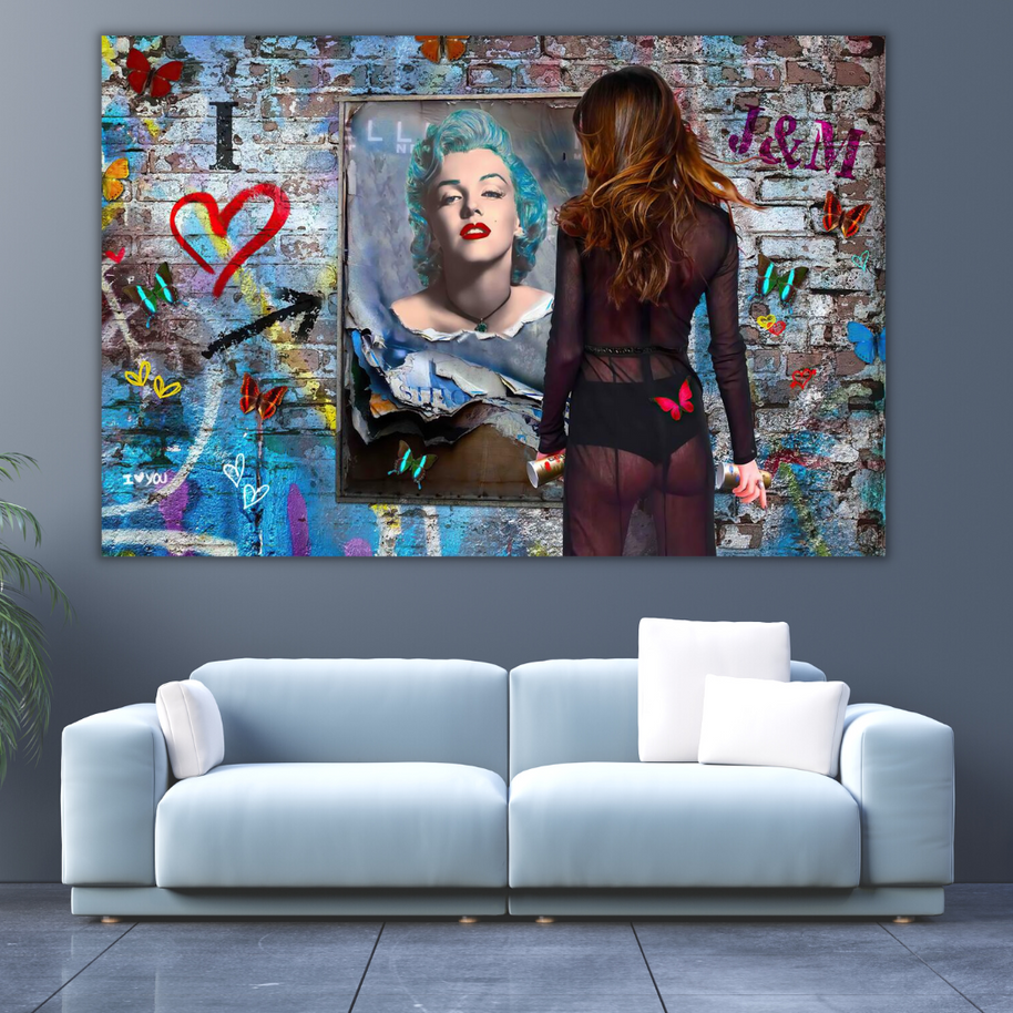 Love Marilyn Monroe Street Art: Depot for Art Lovers-MinimalisticDecor.com