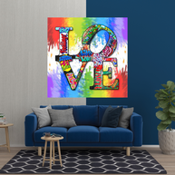 Love Rainbow Graffiti Canvas Wall Art-MinimalisticDecor.com