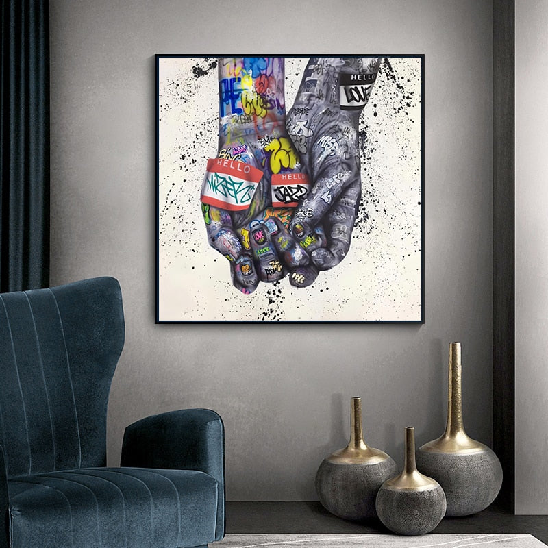 Lover Hands Canvas Wall Art-MinimalisticDecor.com