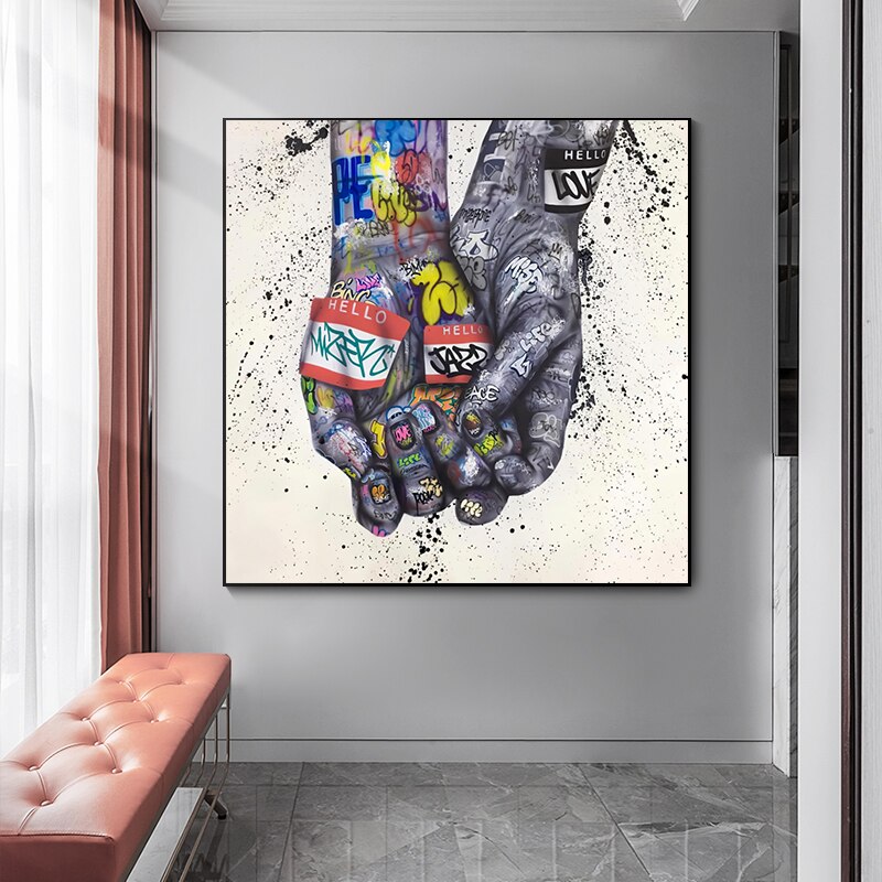 Lover Hands Canvas Wall Art-MinimalisticDecor.com