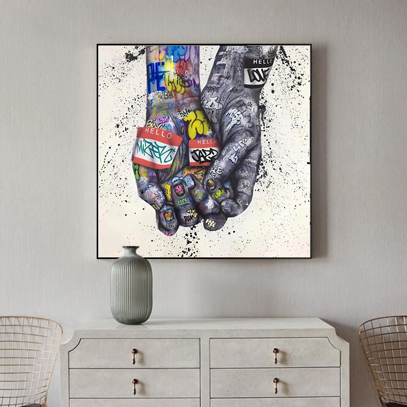 Lover Hands Canvas Wall Art-MinimalisticDecor.com