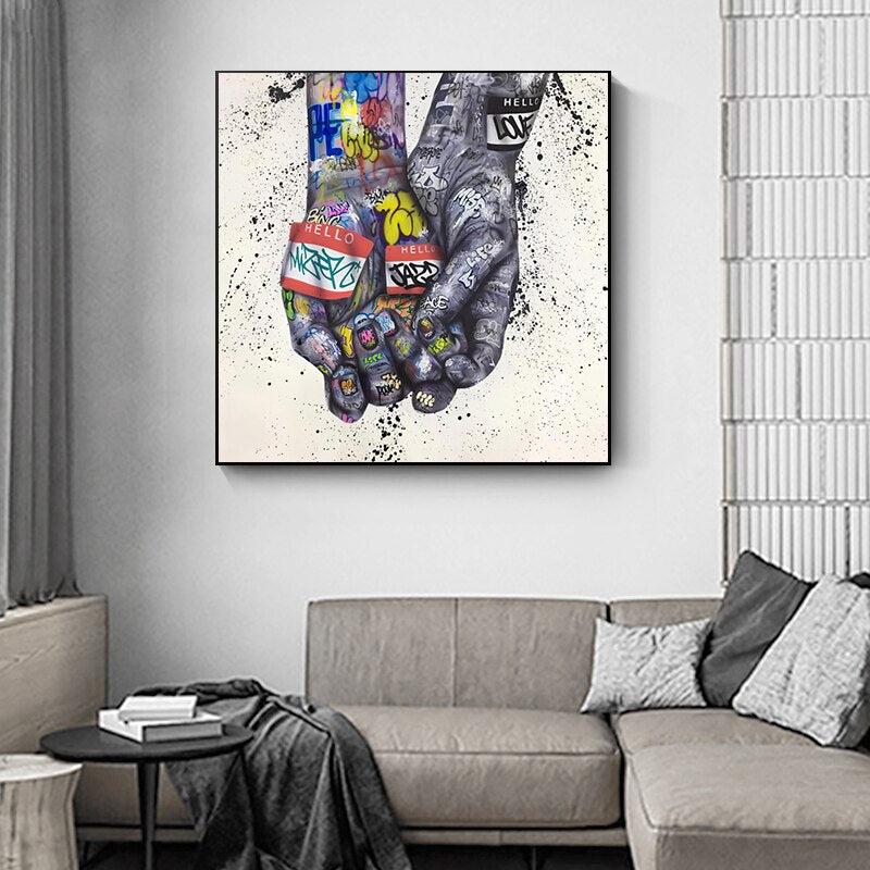 Lover Hands Canvas Wall Art-MinimalisticDecor.com