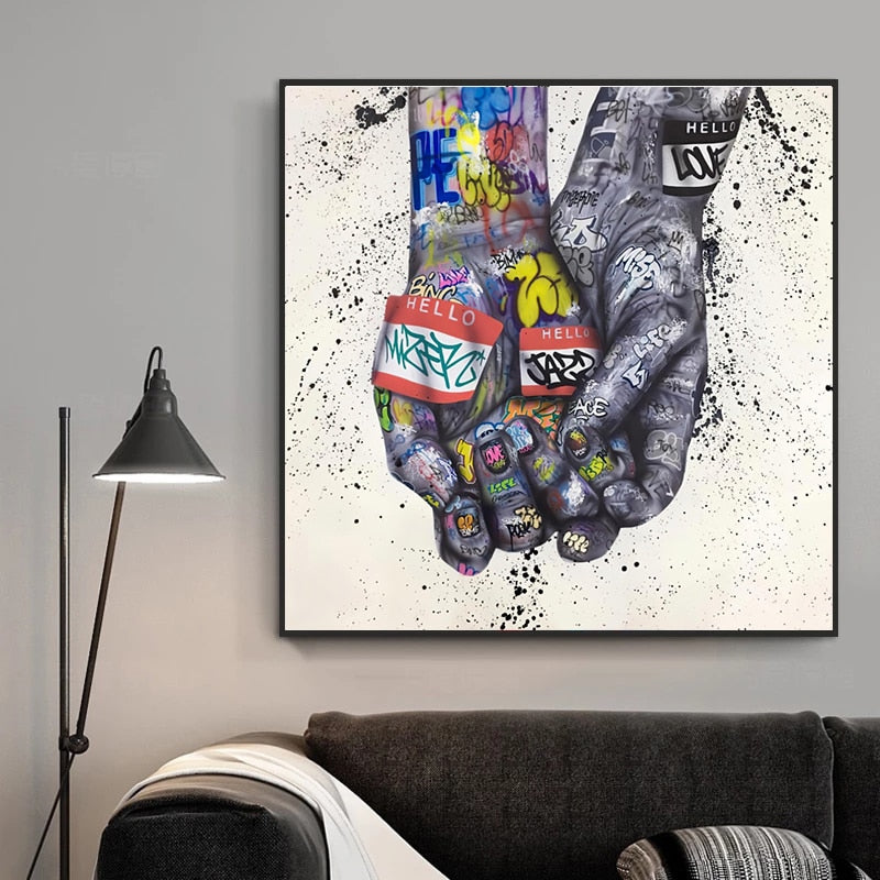 Lover Hands Canvas Wall Art-MinimalisticDecor.com
