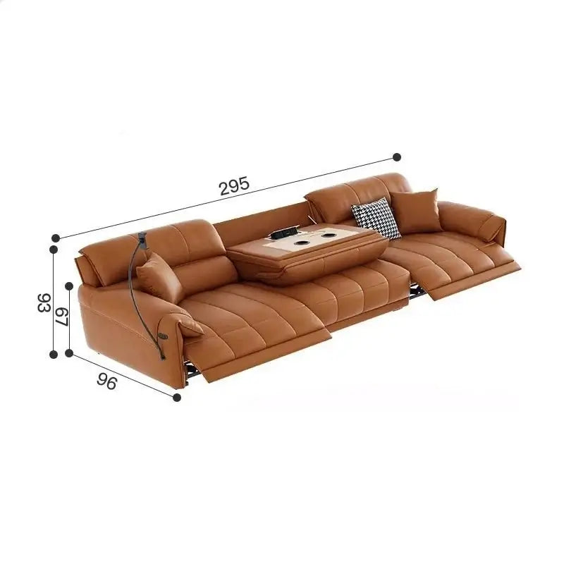 Loveseat Italian Genuine Leather Recliner Sofa-MinimalisticDecor.com