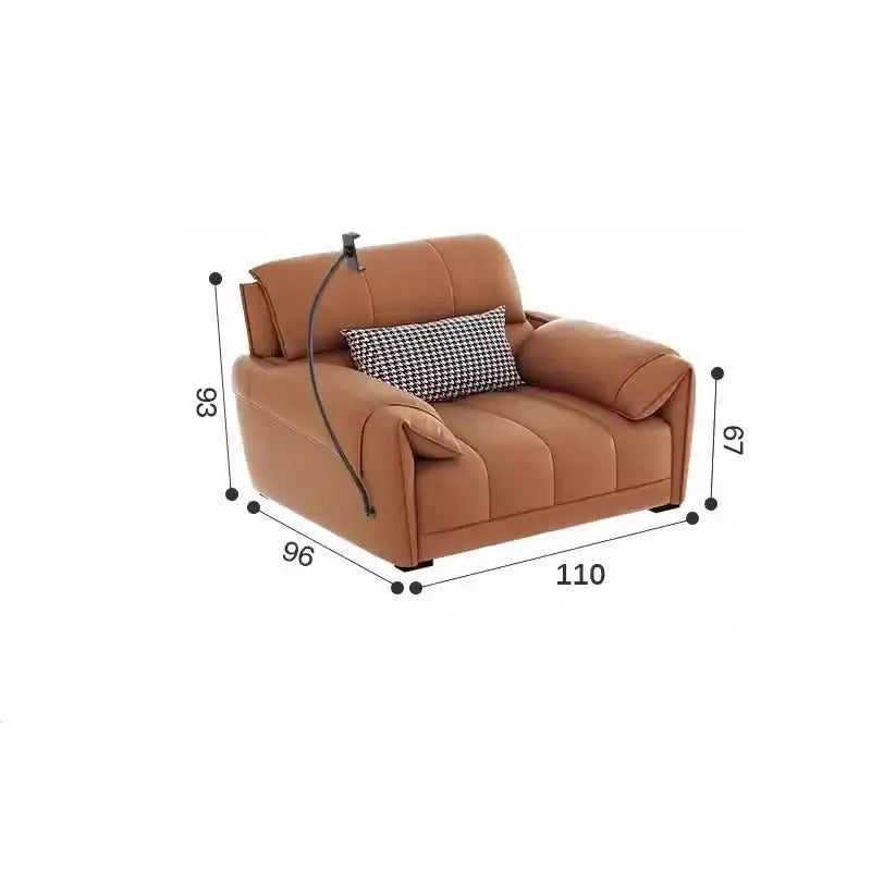 Loveseat Italian Genuine Leather Recliner Sofa-MinimalisticDecor.com