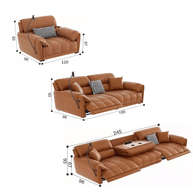 Loveseat Italian Genuine Leather Recliner Sofa-MinimalisticDecor.com