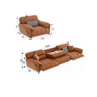 Loveseat Italian Genuine Leather Recliner Sofa-MinimalisticDecor.com