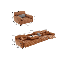 Loveseat Italian Genuine Leather Recliner Sofa-MinimalisticDecor.com