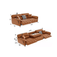 Loveseat Italian Genuine Leather Recliner Sofa-MinimalisticDecor.com