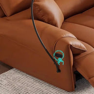 Loveseat Italian Genuine Leather Recliner Sofa-MinimalisticDecor.com