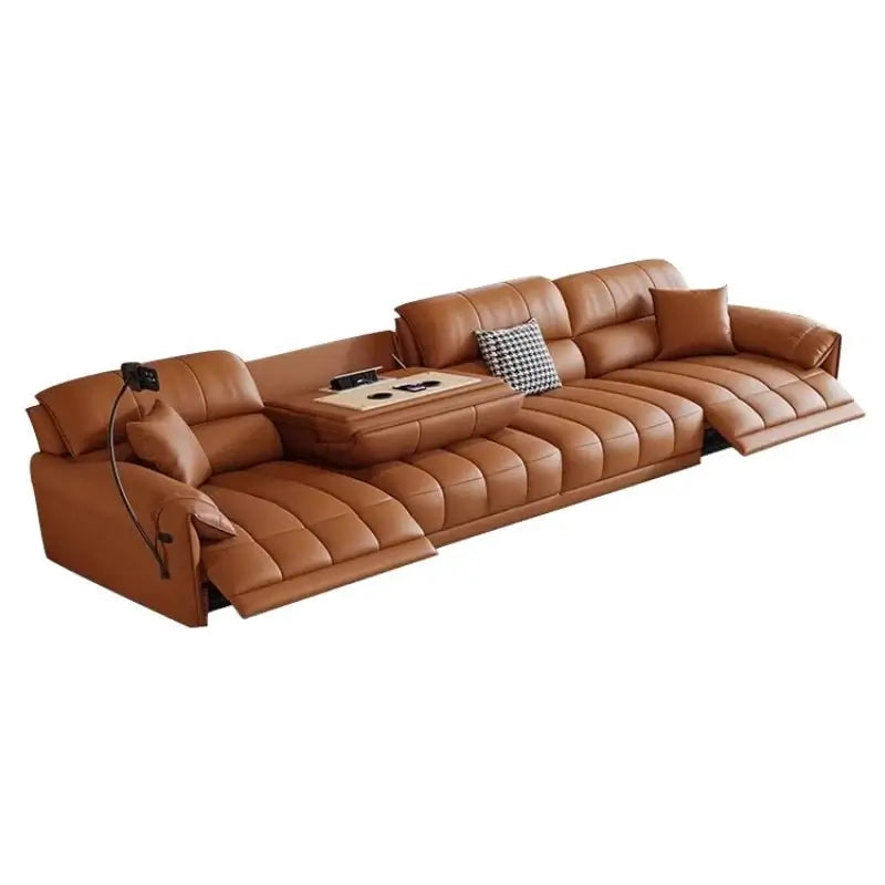 Loveseat Italian Genuine Leather Recliner Sofa-MinimalisticDecor.com