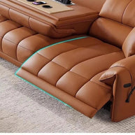 Loveseat Italian Genuine Leather Recliner Sofa-MinimalisticDecor.com