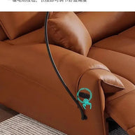 Loveseat Italian Genuine Leather Recliner Sofa-MinimalisticDecor.com