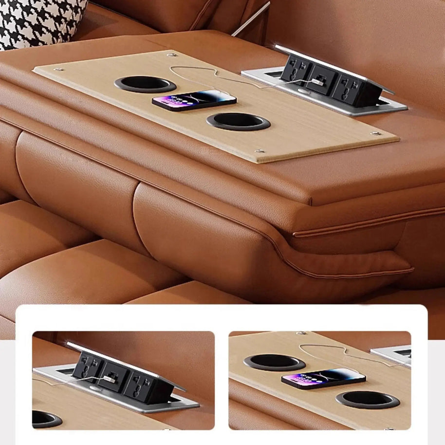 Loveseat Italian Genuine Leather Recliner Sofa-MinimalisticDecor.com