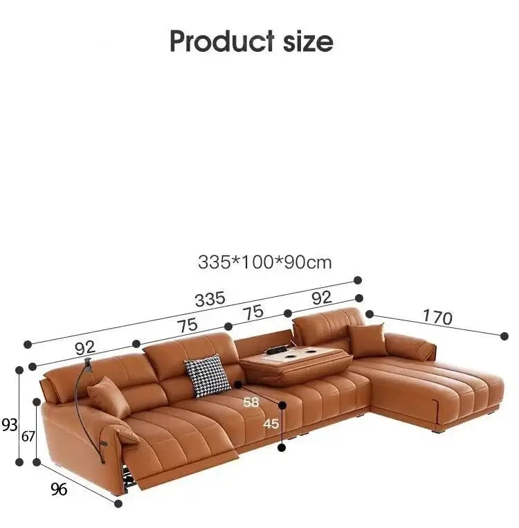 Loveseat Italian Genuine Leather Recliner Sofa-MinimalisticDecor.com