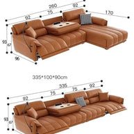 Loveseat Italian Genuine Leather Recliner Sofa-MinimalisticDecor.com