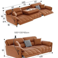 Loveseat Italian Genuine Leather Recliner Sofa-MinimalisticDecor.com