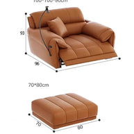 Loveseat Italian Genuine Leather Recliner Sofa-MinimalisticDecor.com