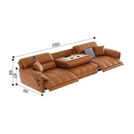Loveseat Italian Genuine Leather Recliner Sofa-MinimalisticDecor.com
