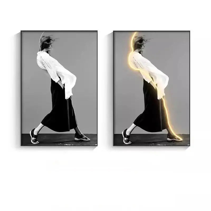 Luminous LED Girl Abstract Art Wall Lamp-MinimalisticDecor.com