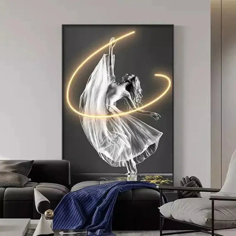 Luminous LED Girl Abstract Art Wall Lamp-MinimalisticDecor.com