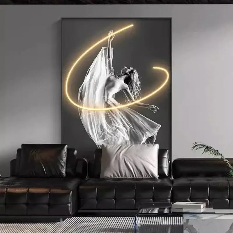 Luminous LED Girl Abstract Art Wall Lamp-MinimalisticDecor.com