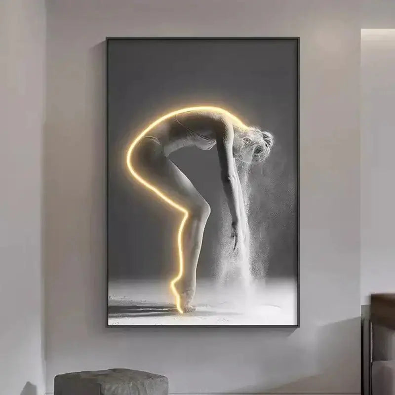 Luminous LED Girl Abstract Art Wall Lamp-MinimalisticDecor.com