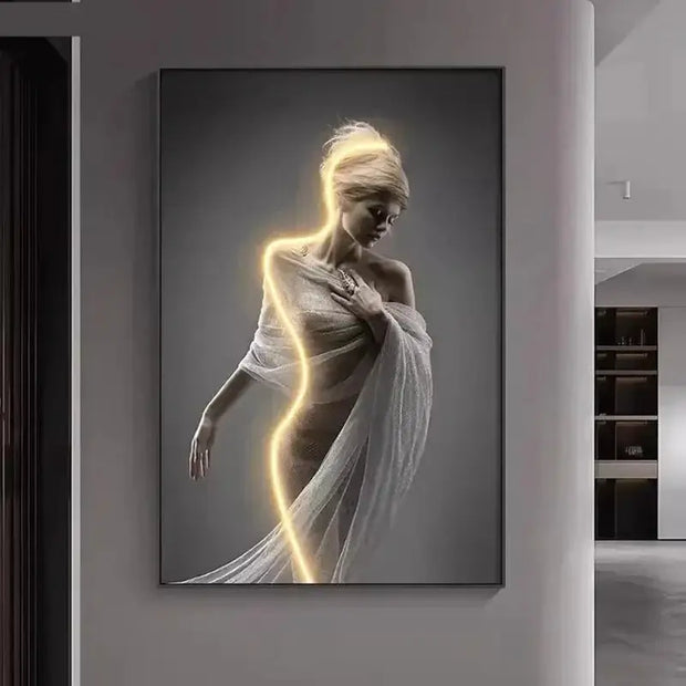 Luminous LED Girl Abstract Art Wall Lamp-MinimalisticDecor.com