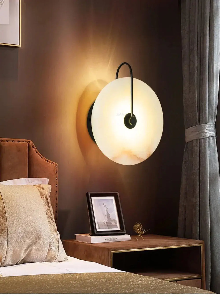 Luna Stone Modern Marble Wall Sconce Light-MinimalisticDecor.com