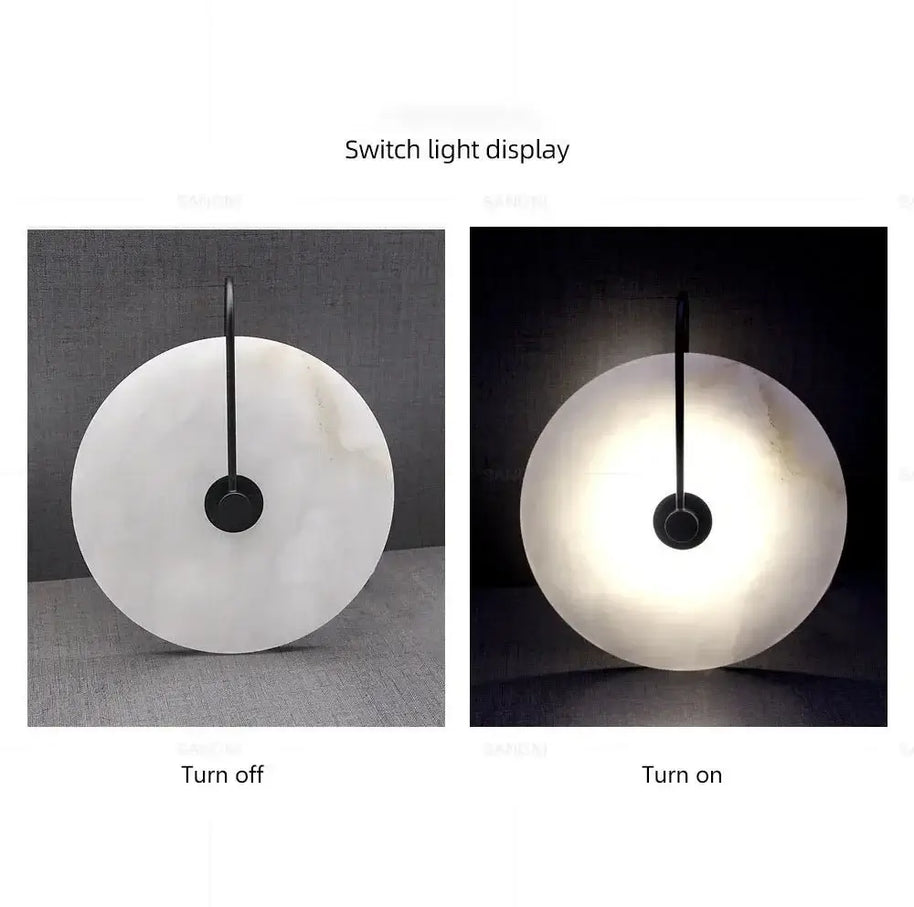 Luna Stone Modern Marble Wall Sconce Light-MinimalisticDecor.com