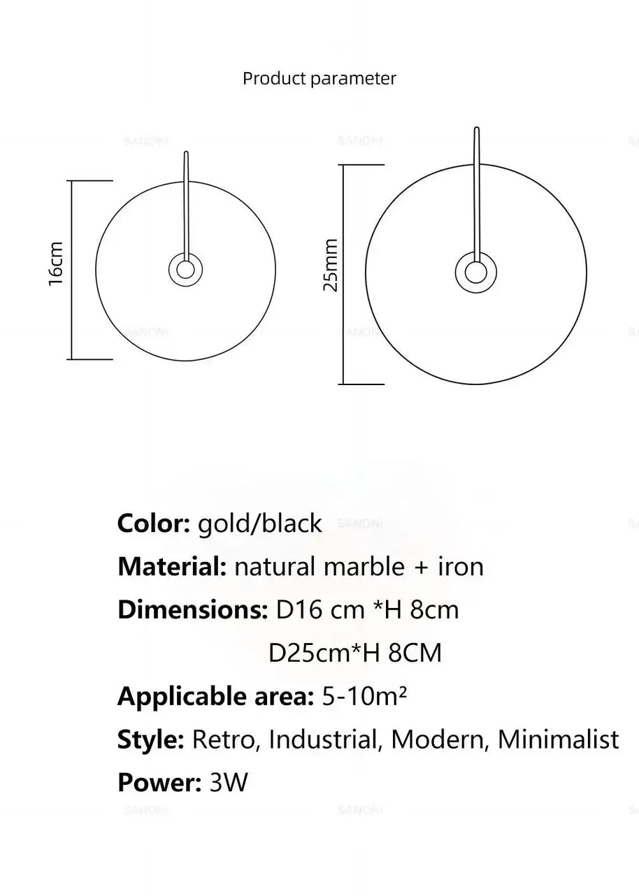 Luna Stone Modern Marble Wall Sconce Light-MinimalisticDecor.com