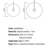 Luna Stone Modern Marble Wall Sconce Light-MinimalisticDecor.com