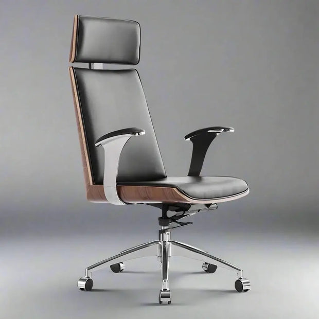 Luxury Adjustable Swivel Executive Leather Office Chair – Ergonomic Recliner-MinimalisticDecor.com
