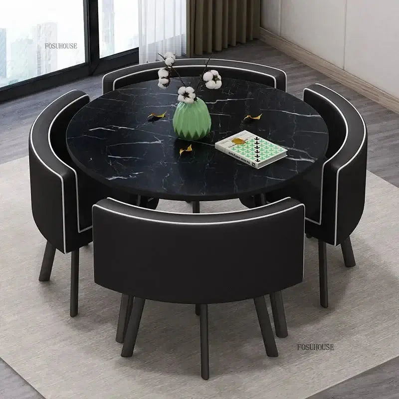 Luxury Circular Dining Table – Space-Saving Elegance & Comfort-MinimalisticDecor.com