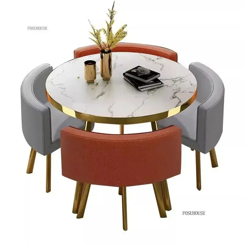 Luxury Circular Dining Table – Space-Saving Elegance & Comfort-MinimalisticDecor.com