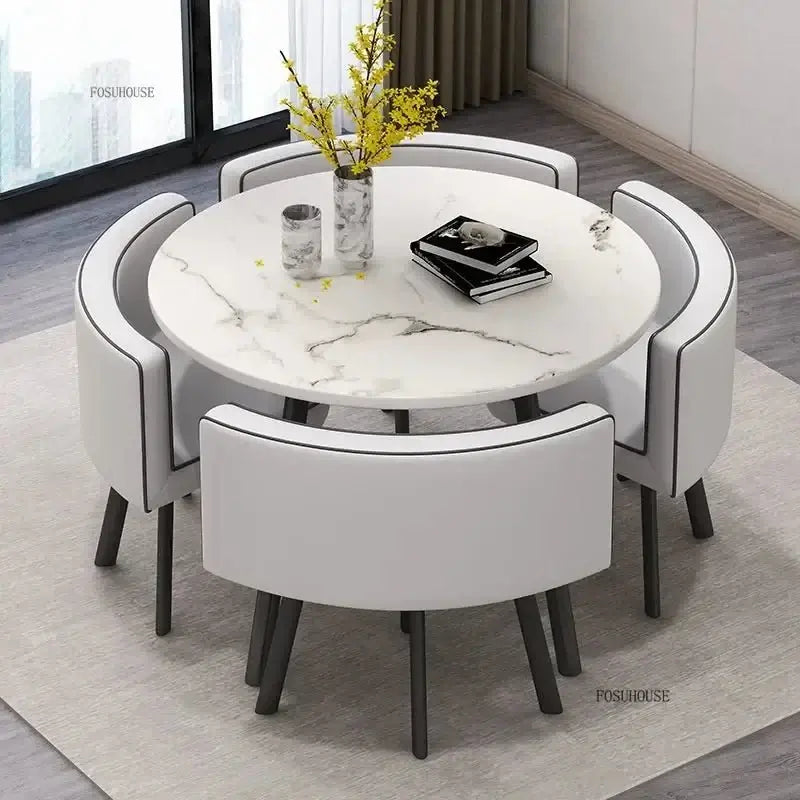 Luxury Circular Dining Table – Space-Saving Elegance & Comfort-MinimalisticDecor.com