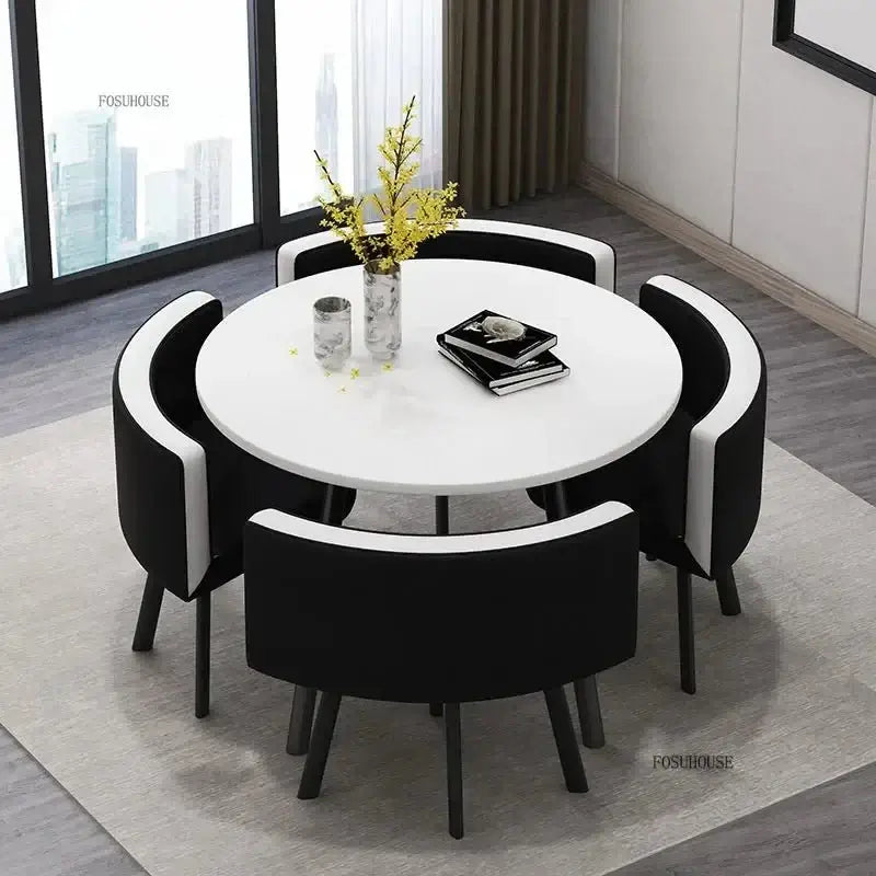 Luxury Circular Dining Table – Space-Saving Elegance & Comfort-MinimalisticDecor.com